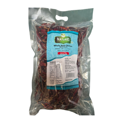 Buy NATURES WHOLE RED CHILLI WITH STEM 1KG Online