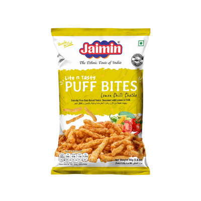 Buy JAIMIN PUFF BITES LEMON CHILLI CHATKA 80g Online