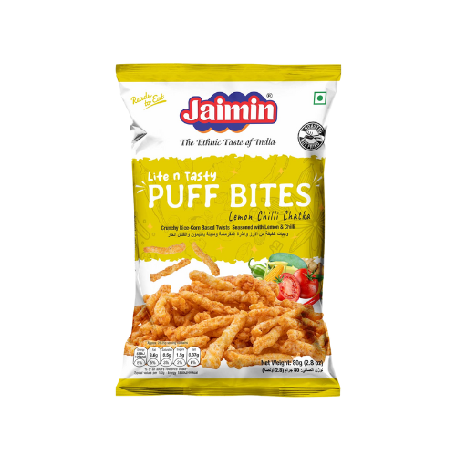 Buy JAIMIN PUFF BITES LEMON CHILLI CHATKA 80g Online