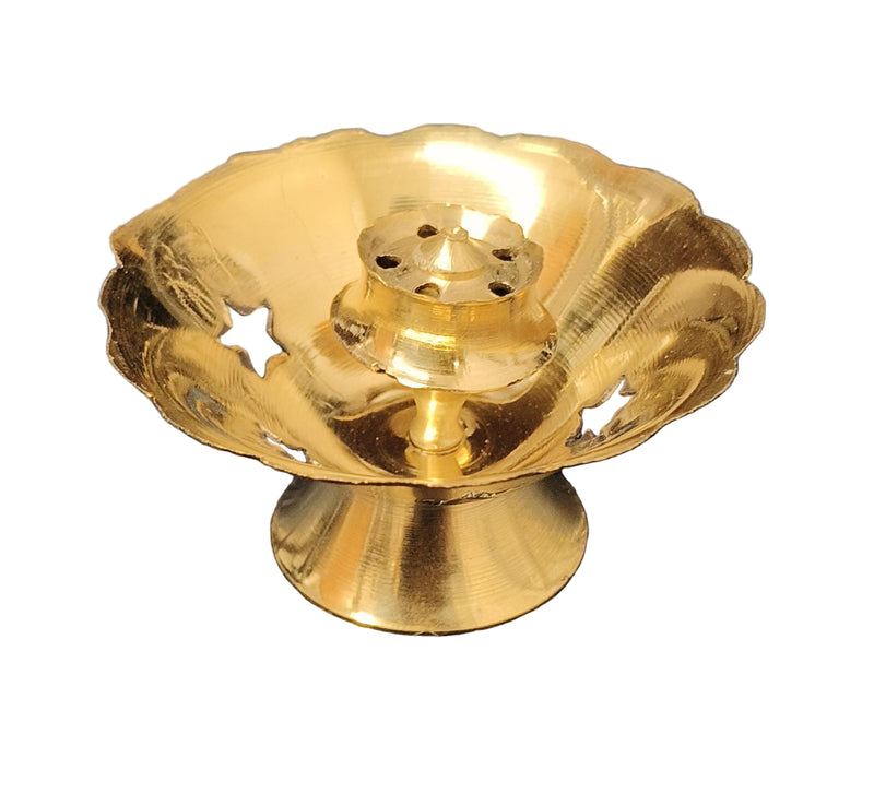 BRASS AGARBATHI STAND - FLOWER DESIGN
