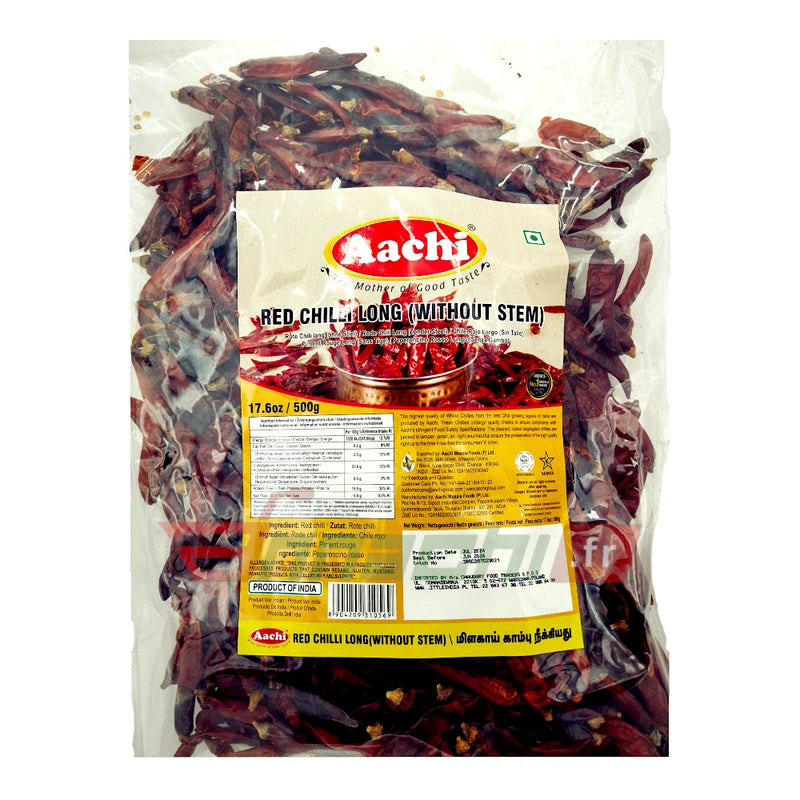 Buy Aachi Red Chilli Long Stem Cut 500g Online