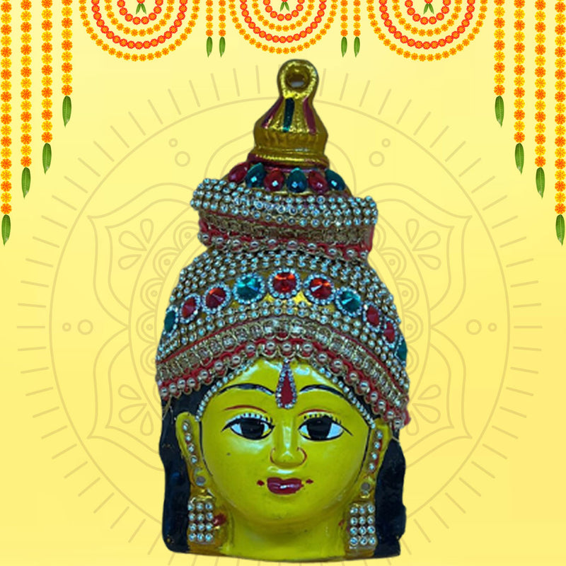 VARALAKSHMI AMMAN FACE MASK WITH STONE DECARATION - 7&