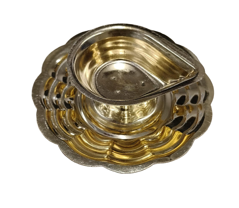 BRASS - DIYA WITH PLATE (1 INCH)