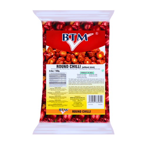 BTM ROUND MUNDU CHILLI  WITHOUT STEM 100G