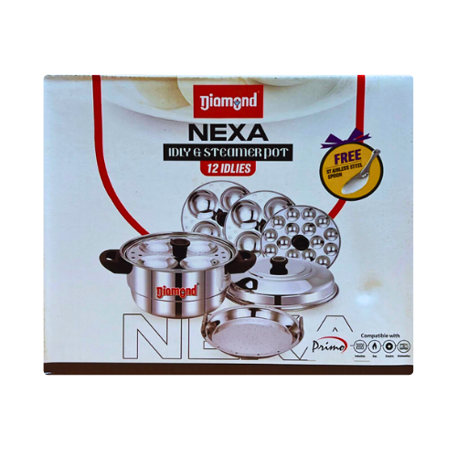 DIAMOND IDLY POT MEDIUM (12 PITS) NX INDUCTION BASE