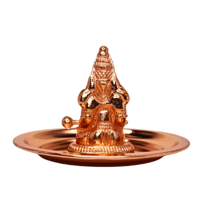 COPPER COATED ANNAPOORANI  IDOL WITH PLATE