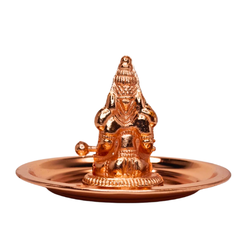 COPPER COATED ANNAPOORANI  IDOL WITH PLATE