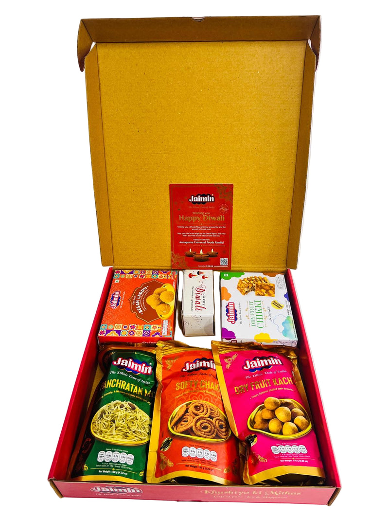 JAIMIN DIWALI GIFT BOX -  740G (SWEETS & SNACKS)