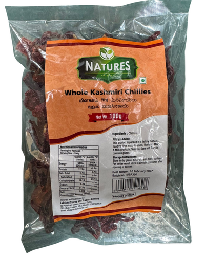 Buy NATURES WHOLE KASHIRIMIRI CHILLI 100G Online