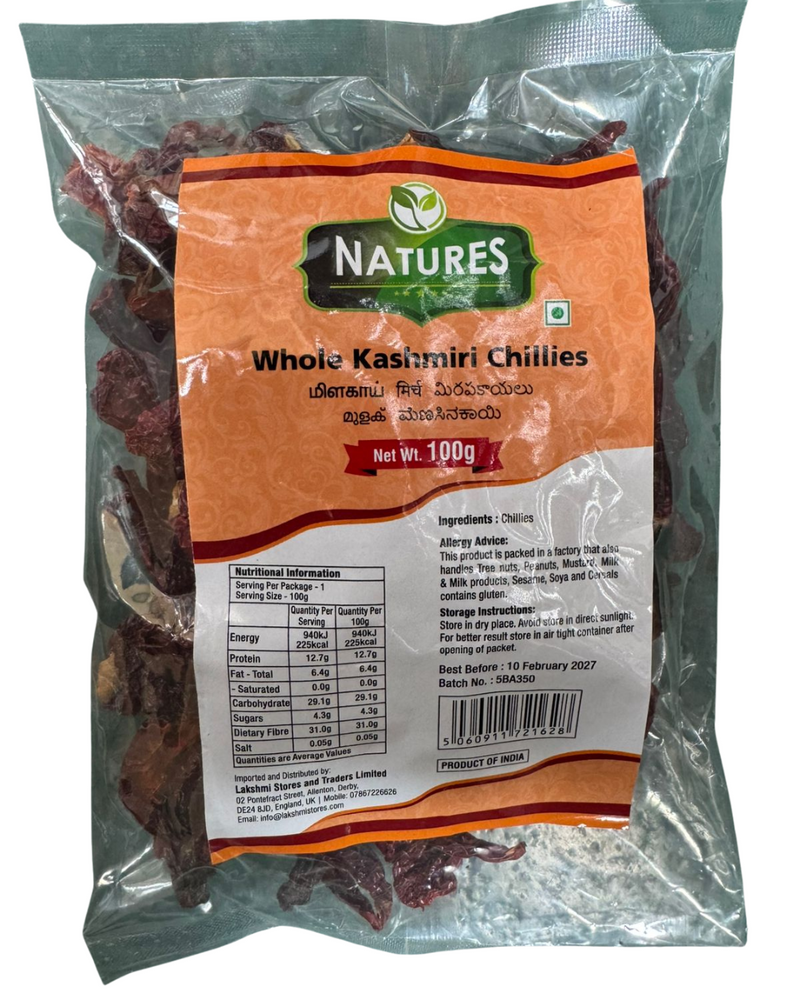 Buy NATURES WHOLE KASHIRIMIRI CHILLI 100G Online
