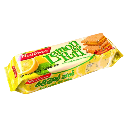 MALIBAN BISCUITS LEMON PUFF 200G (2 FOR £1.20)