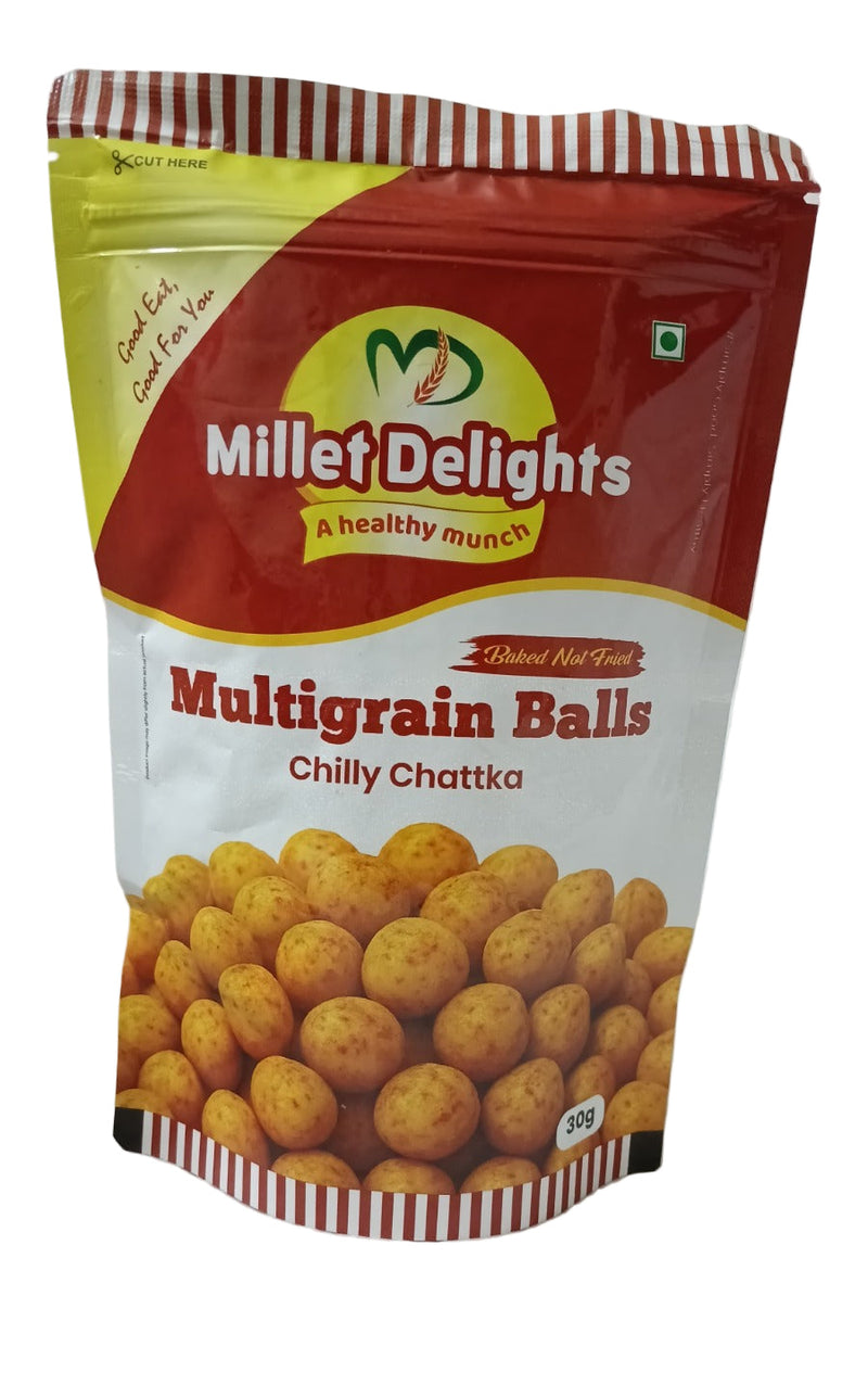 Millet Delights - Multigrain Balls - Chilly Chattka 30g