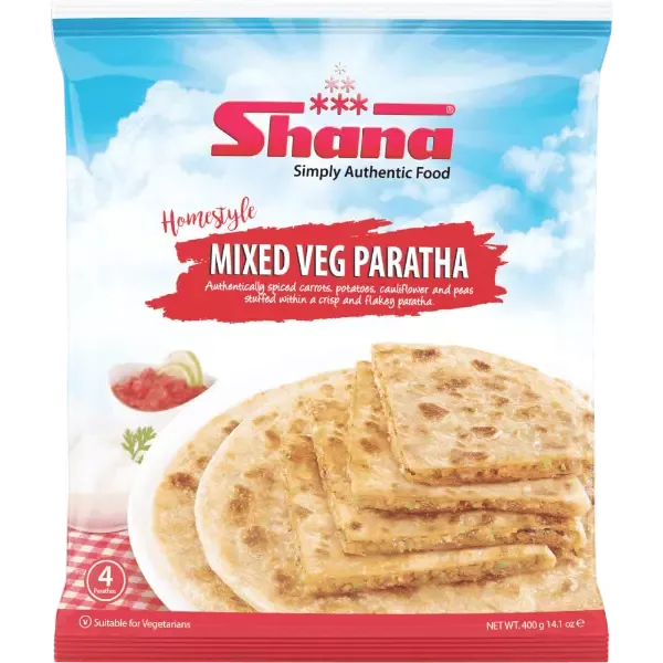 SHANA FROZEN HOMESTYLE MIXED VEG PARATHA 400G