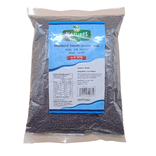Buy Natures Mustard Seeds Brown 500G - Big Online
