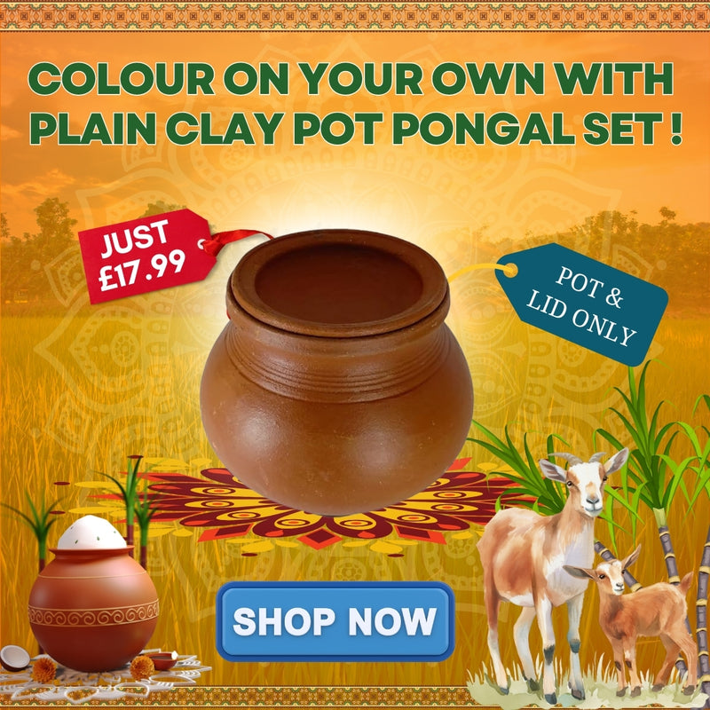 CLAY PONGAL POT WITH LID 2 LTR - PLAIN