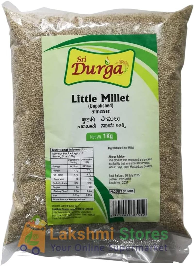 SRI DURGA UNPOLISHED MILLET 1KG - SAMAI (LITTLE MILLET)