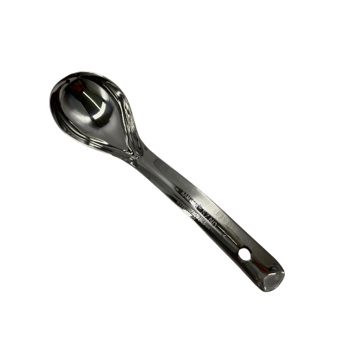 STAINLESS STEEL DEEP OVAL LADLE SPOON (KUZHI KARANDI) - SIZE 2 (10 INCHES)