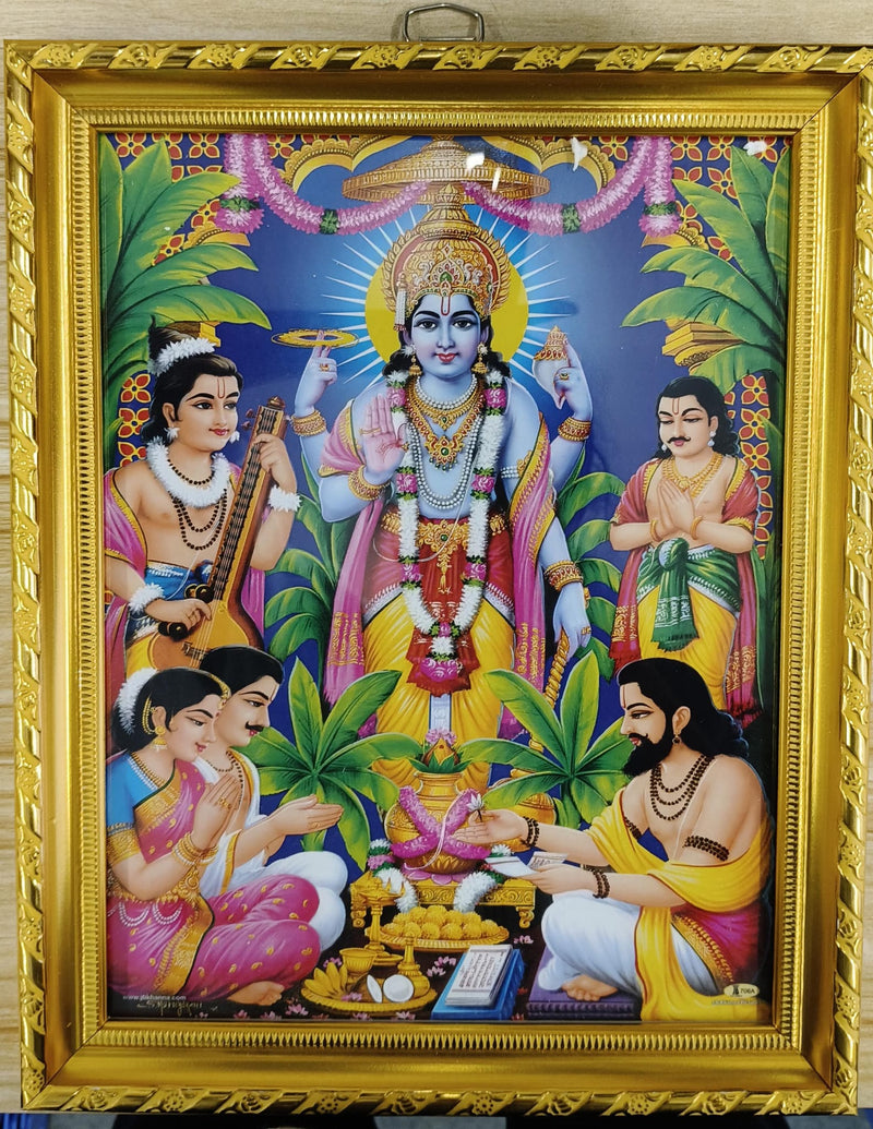 HINDU GOD PHOTO (SATYA NARAYANA) (14CM*19CM)