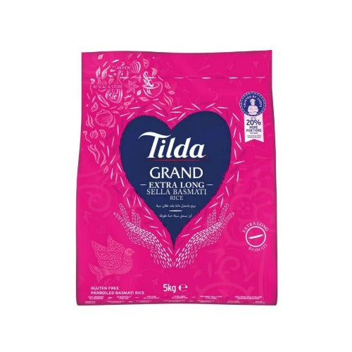 TILDA GRAND EXTRA LONG SELLA BASMATI RICE 5KG