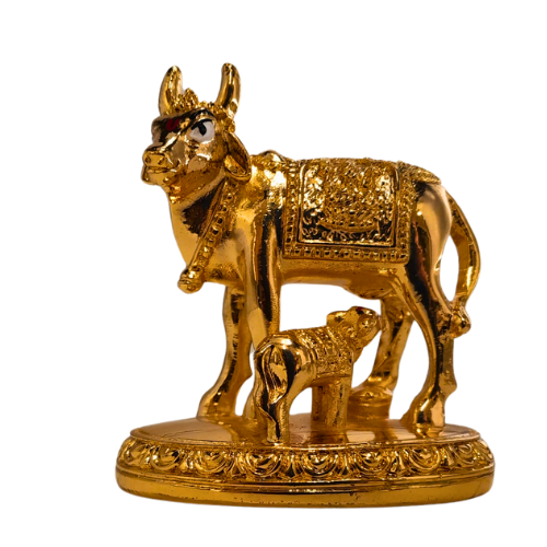 GOLD PLATED KAMDHENU IDOL