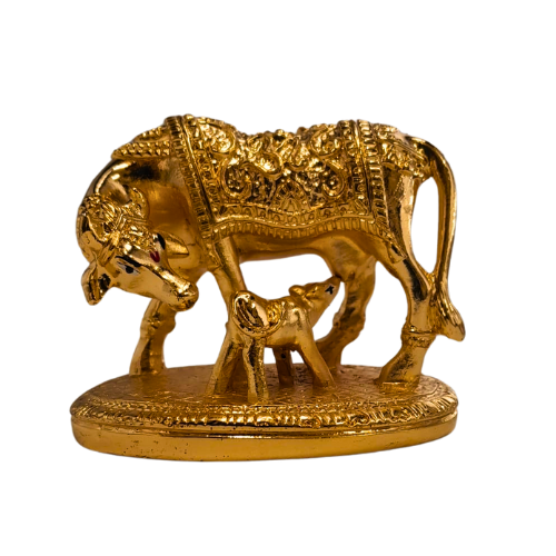 GOLD PLATED KAMDHENU IDOL