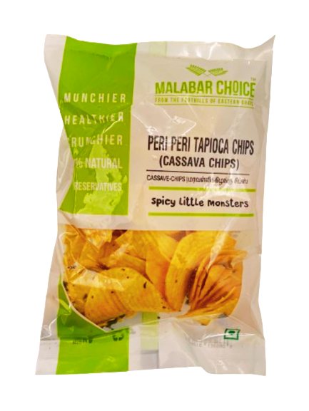 MALABAR CHOICE PERIPERI TAPIOCA CHIPS 135G