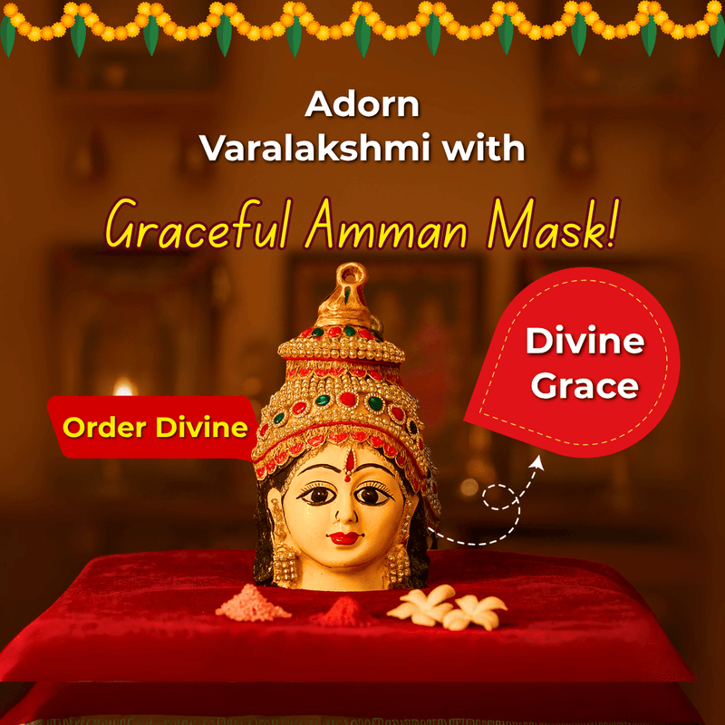 VARALAKSHMI AMMAN FACE MASK WITH STONE DECARATION - 7&
