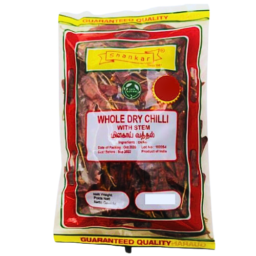 SHANKAR WHOLE DRY RED CHILLI WITH STEM 1KG