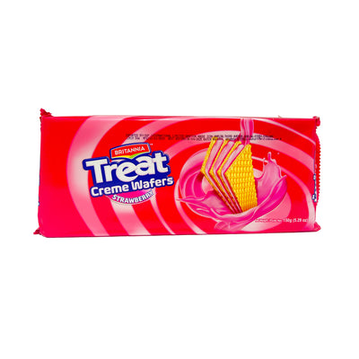 BRITANNIA TREAT WAFERS BISCUITS 150G - STRAWBERRY