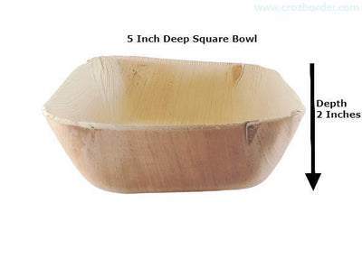 Buy PALM LEAF BOWLS 5.5'' DEEP SQUARE Online in UK