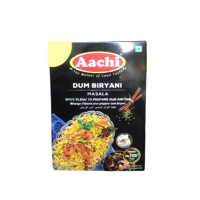 Aachi Dum Biryani Masala 45g – Authentic spice blend for flavorful Indian biryani.