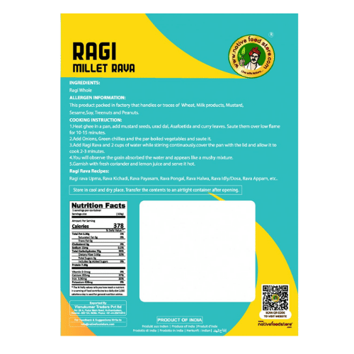 Buy native food store finger millet ragi rava Online in UK